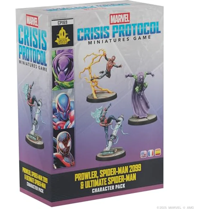 Atomic Mass Games MARVEL CRISIS PROTOCOL Prowler, Spider-Man 2099 & Ultimate Spider-Man, Sammelfiguren mit Miniaturen und Spielkarten für 2 Spieler, 14+ Jahre