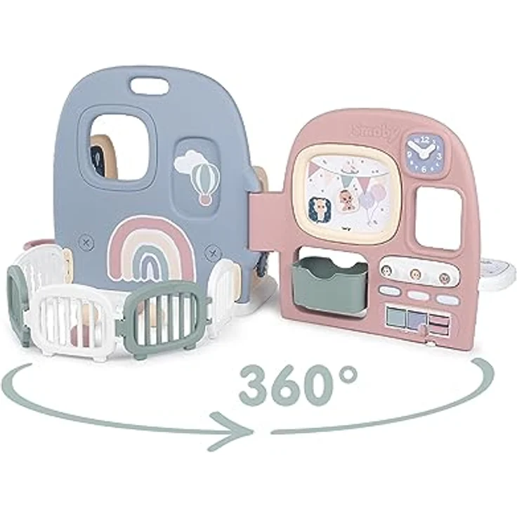 Smoby - Baby Care Puppen-Kita - einklappbares Spielcenter (107,9x77,9x51 cm) mit 360° Spielfläche und 27 Extras, für Kinder ab 3 Jahre – Bild 3