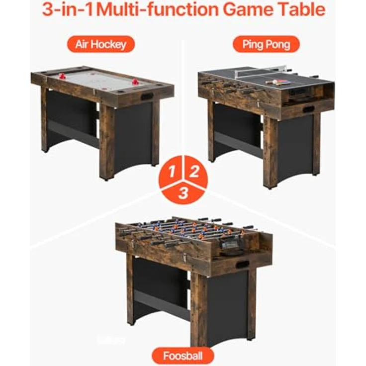 VEVOR 3-in-1 Air Hockey Tisch (214 cm), Multi-Kombinationstisch für Airhockey, Tischfußball & Tischtennis mit robustem Design und umfangreichem Zubehör – Bild 2