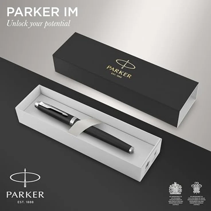 Parker Pen IM Matte Black CT, Tintenroller mit glatter Rollerball-Spitze, schwarz – Bild 2