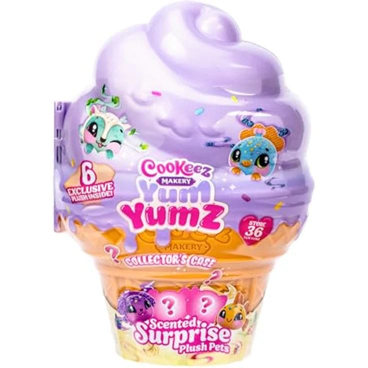 Moose Cookeez Makery Yum Yumz Multi-Pack S2, Sammelbox mit 6 exklusiven Plüschfiguren in Eiskugel-Form – Bild 1