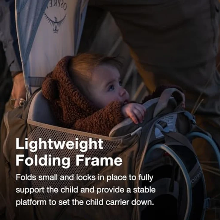 Osprey Poco LT, Babytrage für Outdoor-Aktivitäten, max. Traggewicht 22 kg, grau – Bild 5