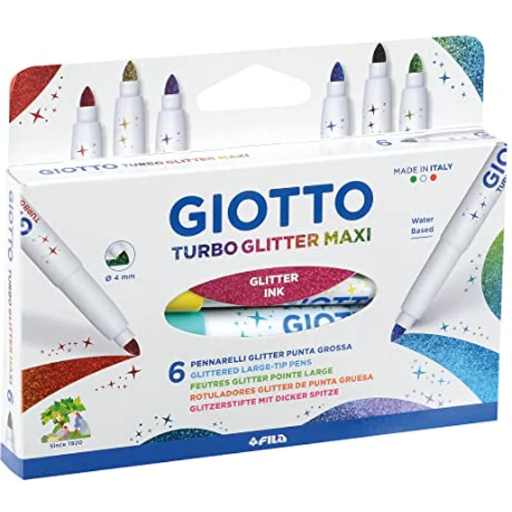 GIOTTO Turbo Glitter Maxi Marker, mit Glitzer, 4 mm Strichstärke, 426600 – Bild 1