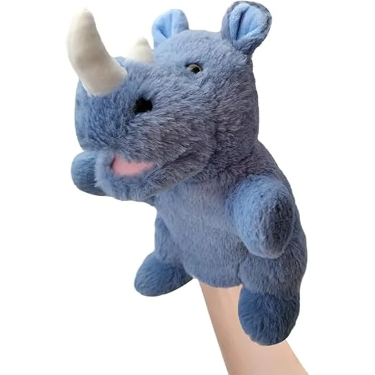 LOMTRATS Tierhandpuppen Set 2026, Wolf, Tiger, Löwe, Affe mit beweglichen offenen Mündern, 25 cm, für kreatives Geschichtenerzählen und Vorschulalter – Bild 1