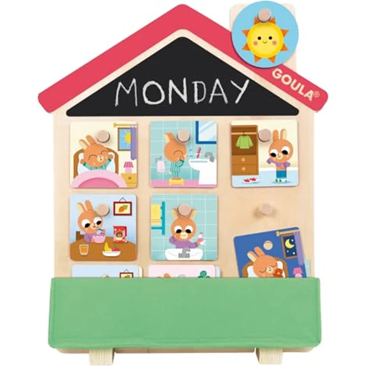 Goula Routines House, Lernspielzeug aus Holz zur Organisation des Tagesablaufs für Kinder ab 2 Jahren – Bild 7