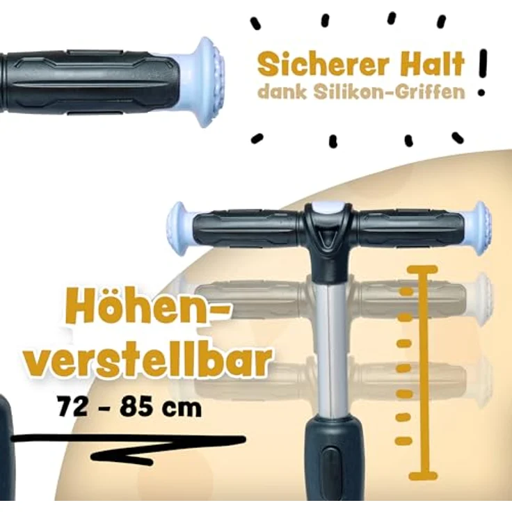 Apollo KidsPro 4 Kinderroller | klappbarer Dreiradscooter für Kinder ab 3 Jahre | höhenverstellbar | LED Rollen | stabil und sicher – Bild 2