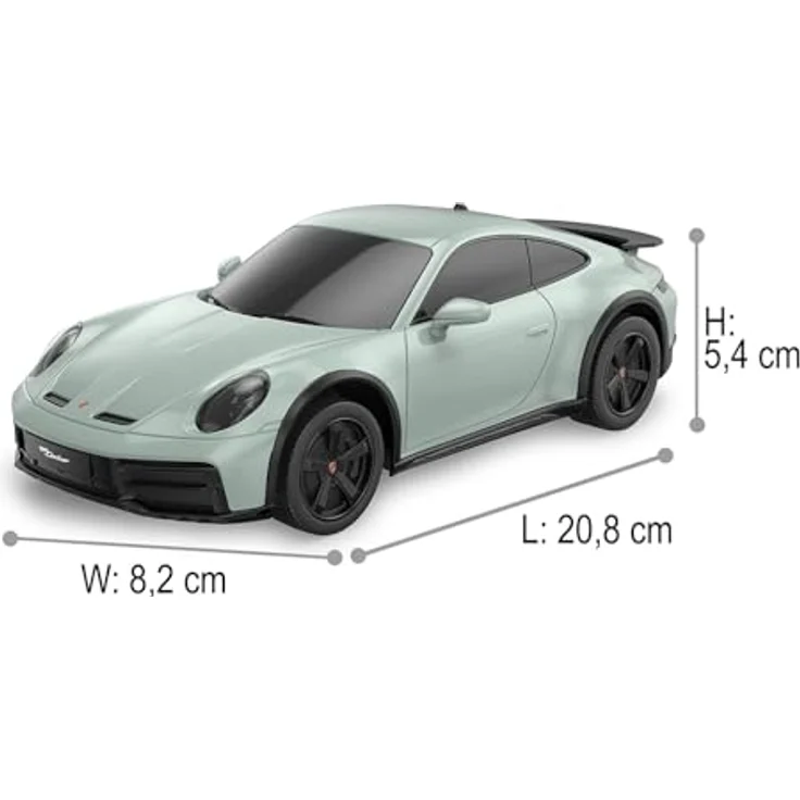 Jamara Porsche 911 Dakar 1:24 grün schattiert 2,4GHz, Offiziell lizensiertes Deluxe Car Modell, Ergonomische Fernsteuerung, Originalgetreue Lackierung – Bild 2