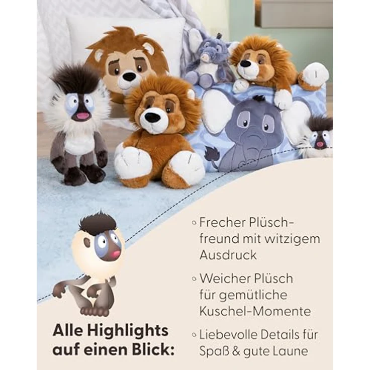 NICI Kuscheltier Mandrill Matuto, 24cm, grau, weiches Plüschtier aus recyceltem Material, ideal zum Kuscheln und Spielen, perfektes Geschenk für Kinder und Erwachsene - 62740 – Bild 5