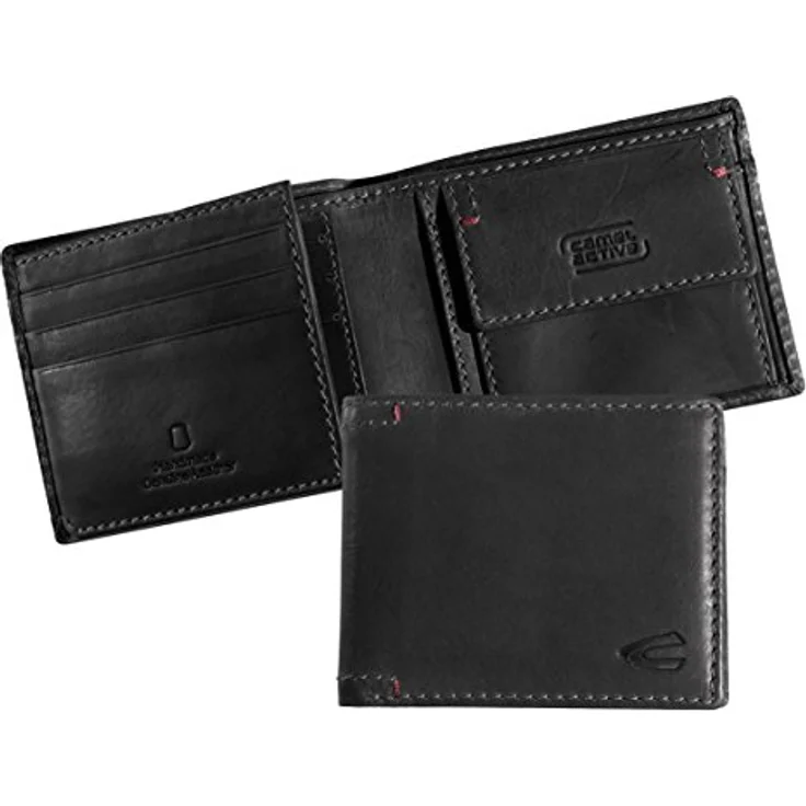 camel active Salamanca Herren Geldbörse Klein Querformat Leder Schwarz – Bild 5