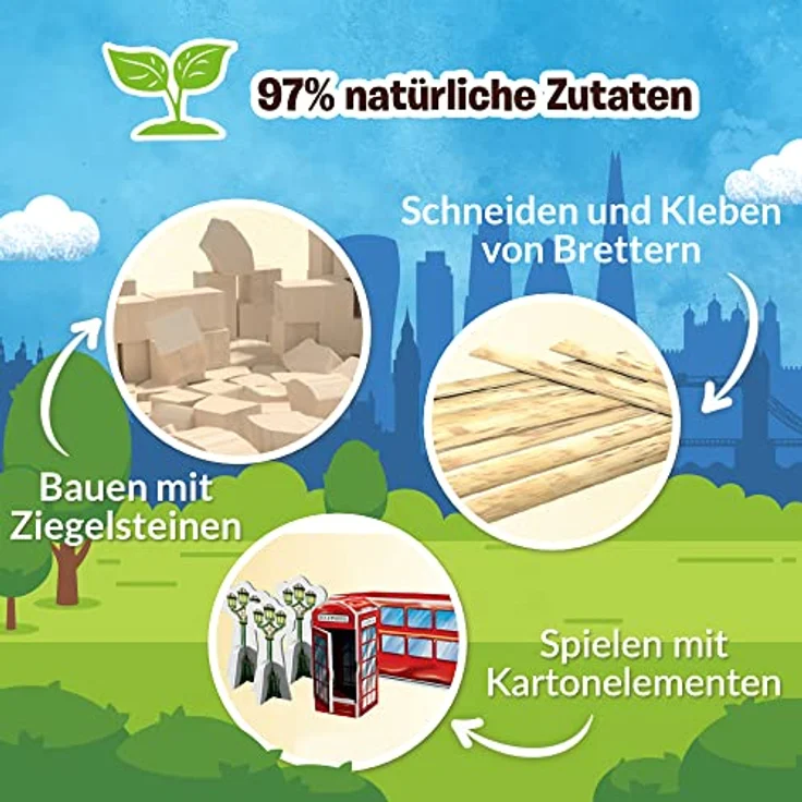 Trefl Brick Trick BAU mit Ziegel Reisen - Big Ben Symbol, natürliche ECO Ziegelblöcke, DIY Kreativset für Kinder ab 7 Jahren – Bild 3