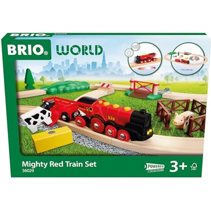 BRIO® Rote Lola Bauernhof Zugset, 24-tlg. Spielzeug-Eisenbahn mit Batterielok, FSC®-zertifiziert – Bild 14