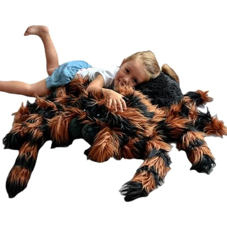 mikamax Giant Tarantula Plush - XXL - Spinne Pluschy - Spinne Plüschtier - 85 cm - Gruselig weiches Kuscheltier