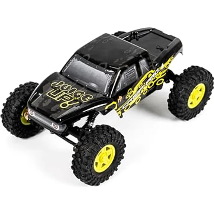 Absima Hobby Plus CR18P EVO PRO JUICED, 1:18 RC Elektro Truggy mit Brushless Motor, gelb, RTR Ready-to-Run, 3S LiPo-Antrieb, wasserdichter Fahrtenregler, optimierte Gewichtsverteilung – Bild 3