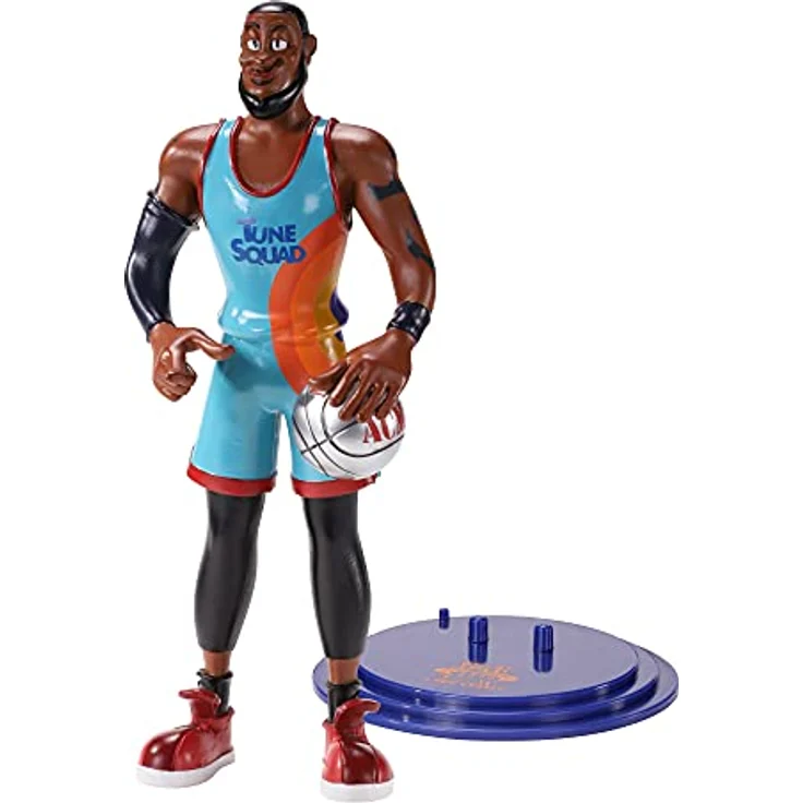 The Noble Collection Space Jam 2 - Lebron Bendyfig, flexible Sammelfigur mit Stand, 19 cm Höhe, offiziell lizenziert – Bild 1