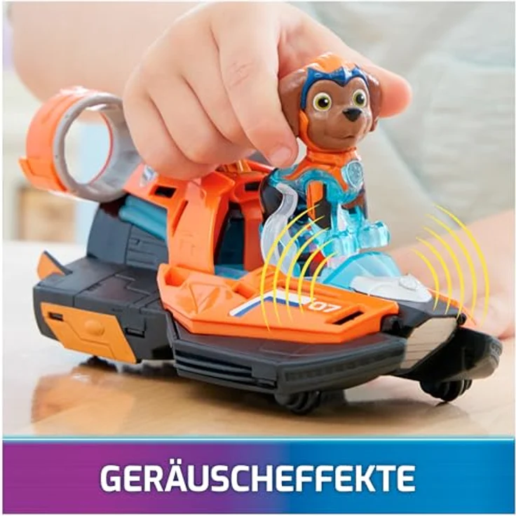Spin Master PAW Patrol: Mighty Kinofilm Superhelden-Basis-Fahrzeug Zuma, Speedboot mit Licht- und Geräuscheffekten, Spielzeug für Kinder ab 3 Jahren – Bild 4