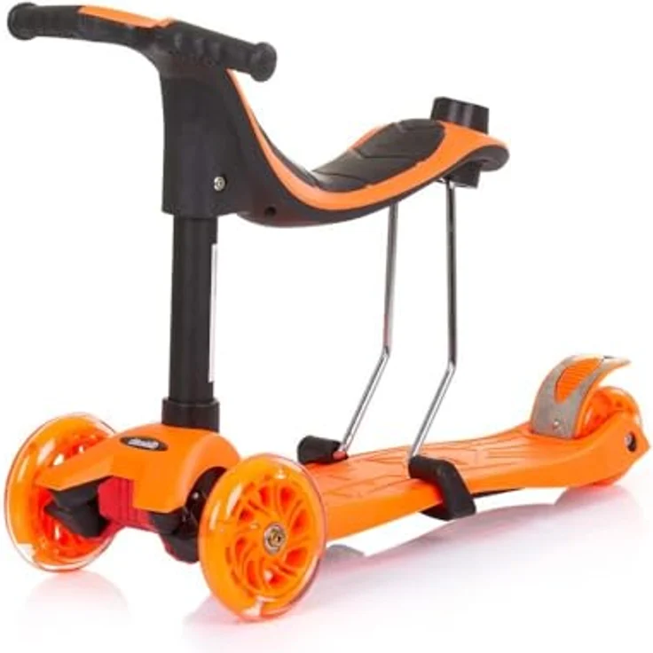 Chipolino Kinderroller 3 in 1 Multi Plus 3 Räder, Laufrad, Roller, LED-Lichter orange, für Kinder ab 3 Jahren – Bild 4
