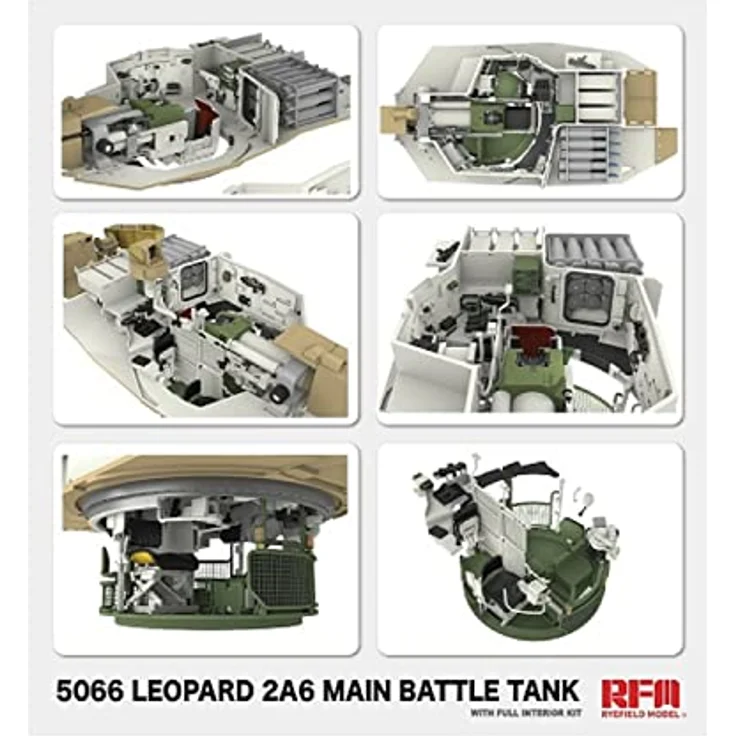 Rye Field Model Leopard 2A6, Hochdetailliertes Modell eines Hauptkampfpanzers mit Vollständigem Innenraum  – Bild 3