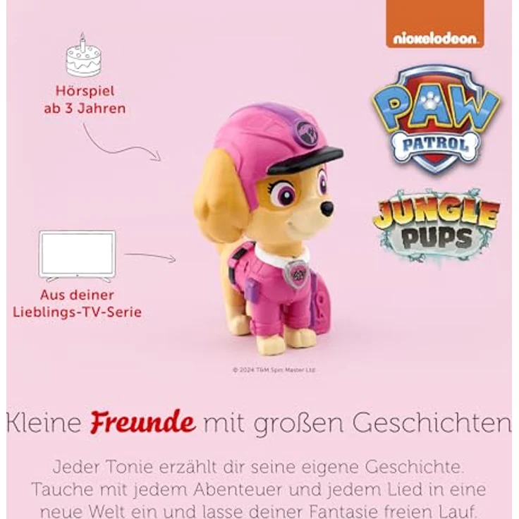 tonies Hörspielfigur Paw Patrol - Jungle Pups Skye, mit 4 spannenden Abenteuergeschichten, 45 Minuten Spielzeit – Bild 5