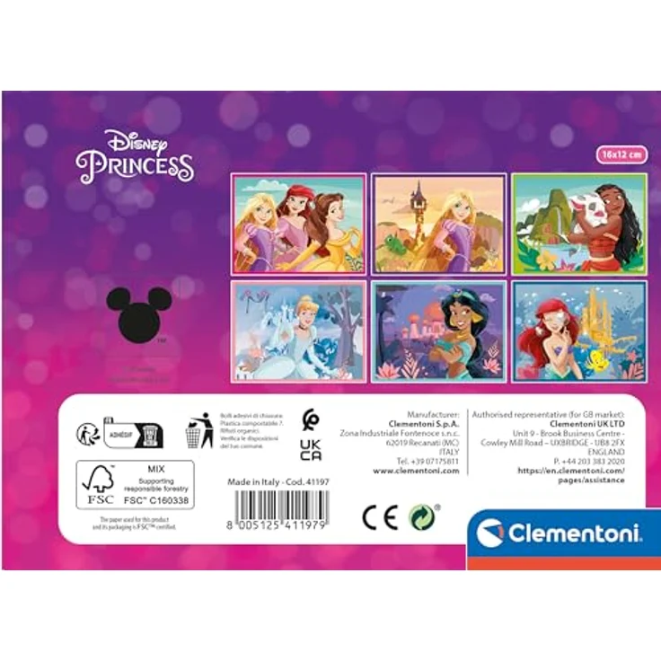Clementoni Disney Princess 12 Würfel Puzzle Kinder - Sensorik- & Motorikspielzeug für Kinder ab 3 Jahren, Umweltfreundliches Geschicklichkeitsspiel - Disney Puzzle 41197 – Bild 3