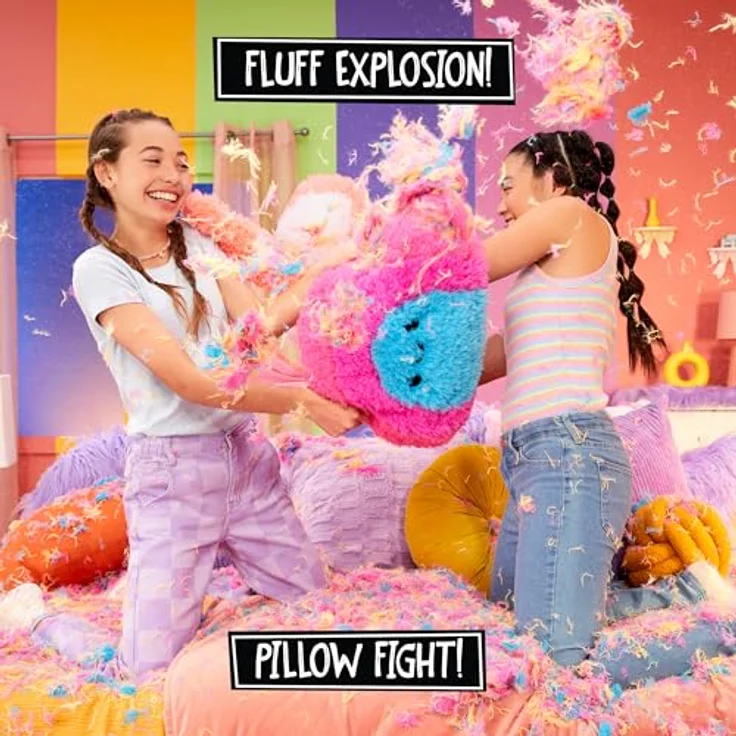 Fluffie Stuffiez 513056 Rainbow Feature Pillow Fight, Interaktives Kuscheltier mit ASMR-Funktionen, Mehrfarbig, Einfache Reinigung mit eigenem Staubsauger, Ab 4 Jahren – Bild 3