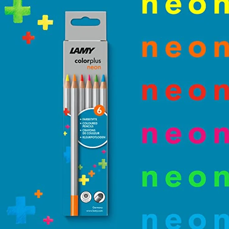 Lamy colorplus Faltschachtel mit 6 Farbstiften, ergonomische Dreieckform, bruchfeste Mine Ø 3,3 mm, Holz aus massivem Lindenholz – Bild 3