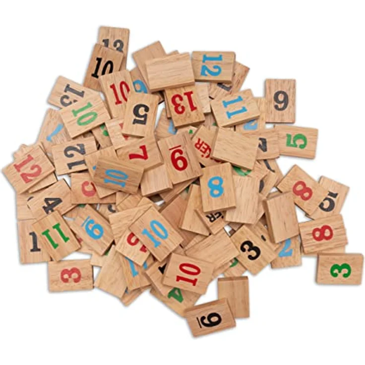 Rummy Okey für 2 bis 6 Spieler - 162 Spielsteine + 6 Halterungen im Stoffbeutel – Bild 3
