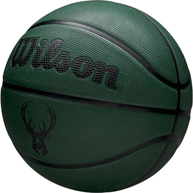Wilson NBA Team Tribute Solid Basketball - Milwaukee Bucks, 3-Schicht-Design mit eingearbeitetem Teamlogo – Bild 3