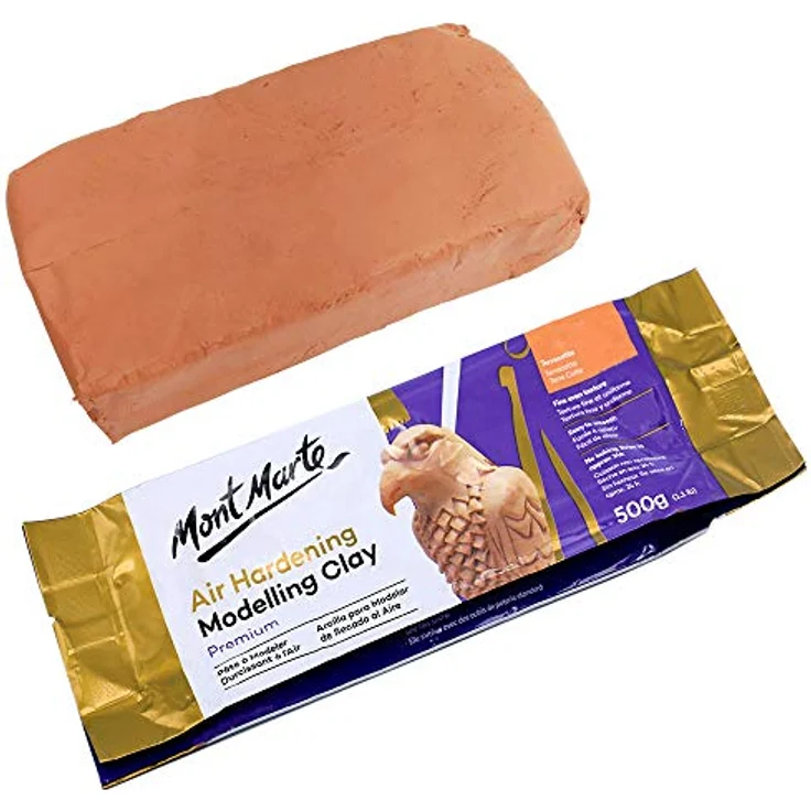 Mont Marte Lufthärtende Modelliermasse Terra 500g - Kein Brennen erforderlich, Trocknet in 24 Std. - Ideal zum Formen, Schleifen, Bohren & Bemalen – Bild 3