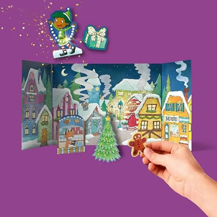 Frech Diamond Painting Adventskalender, winterliche Weihnachtszene mit hochwertigen Glasdiamonds, für ab 7 Jahre – Bild 2