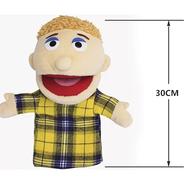 LOMTRATS Familie Handpuppen für Kinder, 6-teiliger Satz mit beweglichem offenen Mund, aus weichem Plüsch, ideal für Storytelling und Unterricht, ca. 30 cm groß, Maschinenwaschbar – Bild 2