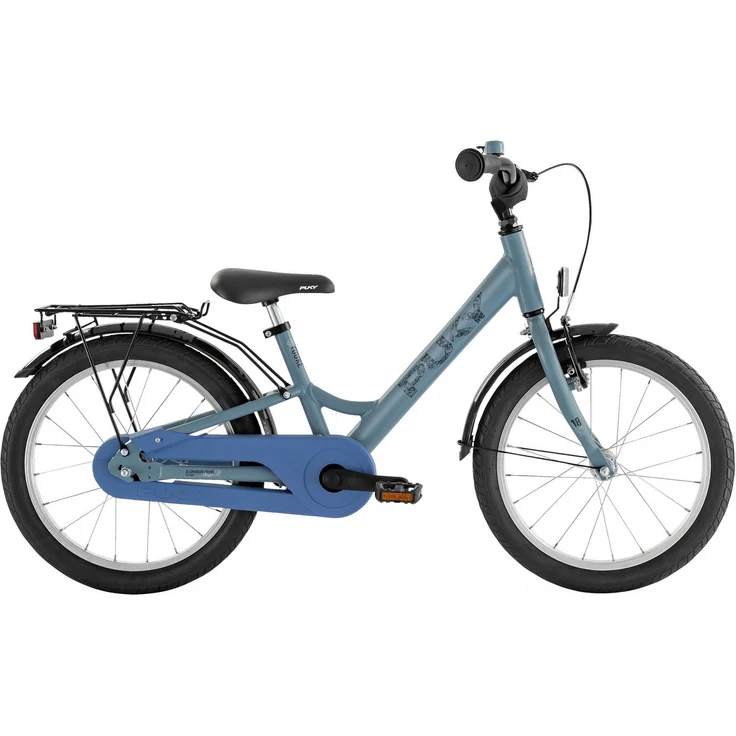 Puky Kinderfahrrad YOUKE 18 Alu, kindgerechte Geometrie mit Sicherheitslenkergriffen und Gepäckträger, blau