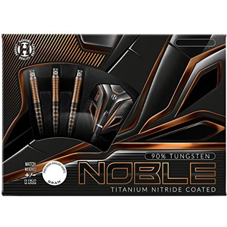 Harrows Noble 90% Steeldarts, 21 Gramm mit Supergrip Carbon-Schäften, in Schwarz, Silber oder Gold – Bild 5