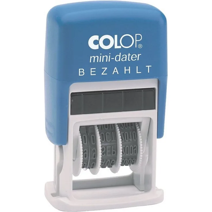 COLOP Stempel S 160/L Bezahlt, Datumstempel mit zweifarbigem Abdruck, selbstfärbend