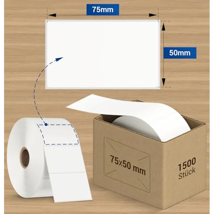 VIOKS Klebeetiketten 2100x Selbstklebend 57x32mm für Labeldrucker DHL & Etikettendrucker, beschreibbar, Premium-Qualität, perforiert – Bild 4