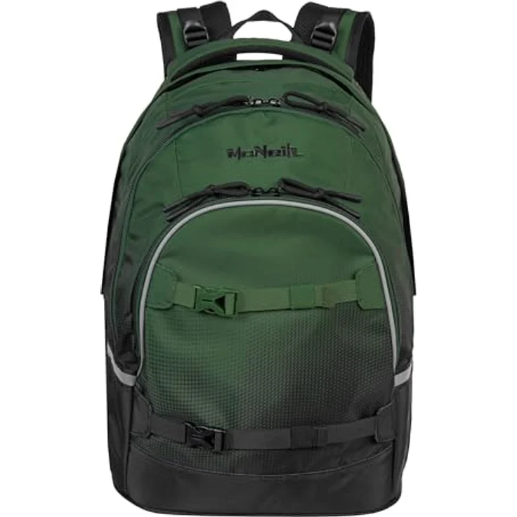 McNeill Schulrucksack MILO, gepolsterte Rückriemen mit Gummibandsystem, Air-Flow Rückensystem, Grün – Bild 2