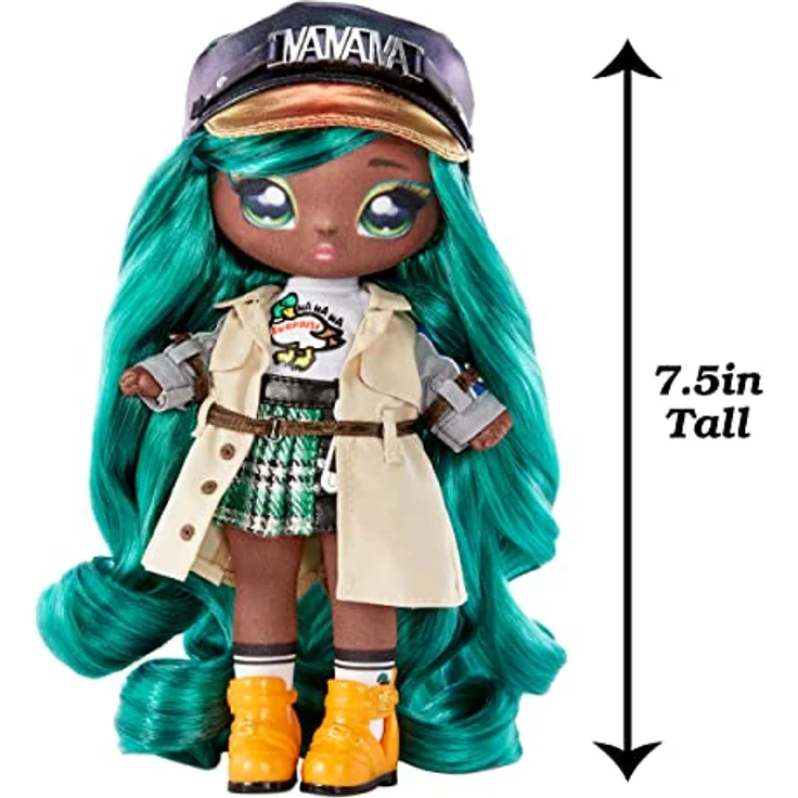 Na Na Na Surprise Glam Serie 2 - MALLORY DUCKINGTON - Von Enten inspirierte, weiche Plüschpuppe mit grünem Haar und Metallic-Tier-Clip-On-Tasche - Zum Sammeln - Tolles Geschenk für Kinder ab 5 Jahren – Bild 5