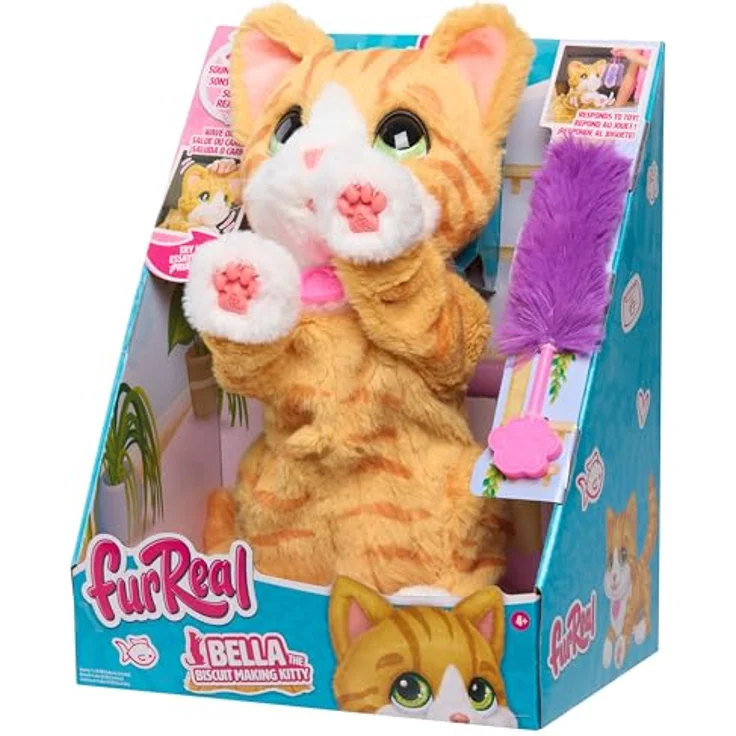 Just Play furReal Bella The Biscuit-Making Kitty, interaktives 25,4 cm Plüschtier mit 30+ Geräuschen und Reaktionen, Kinder-Spielzeug ab 4 Jahren – Bild 1