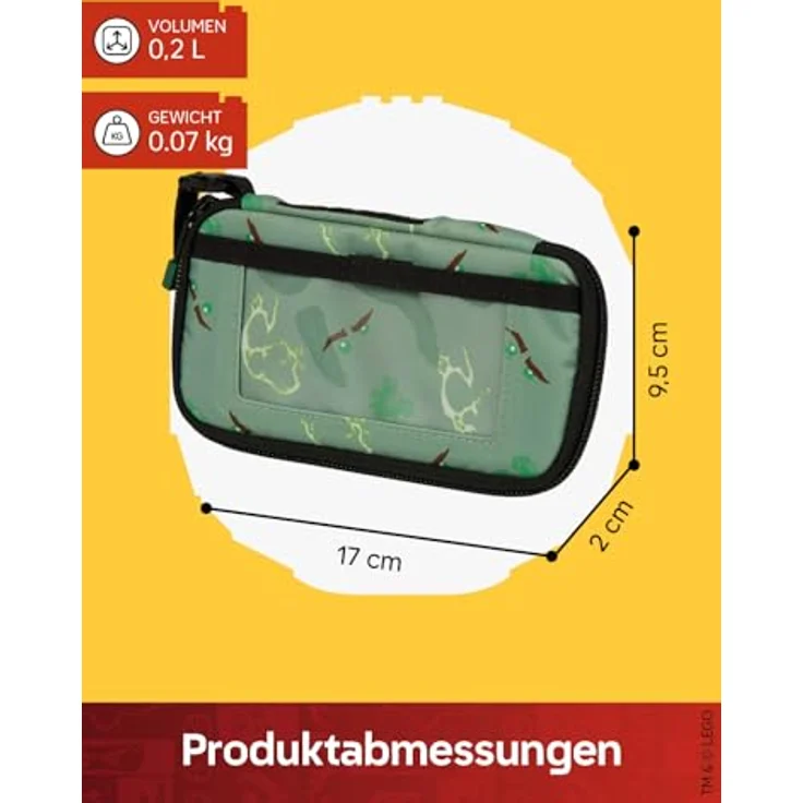 SKANDO BAGS LEGO® NINJAGO® Portmonee Kinder mit Handyfach, Reißverschluss & Umhängeband, perfekt für Spinjitzu Master, 17 x 9,5 x 2 cm – Bild 3