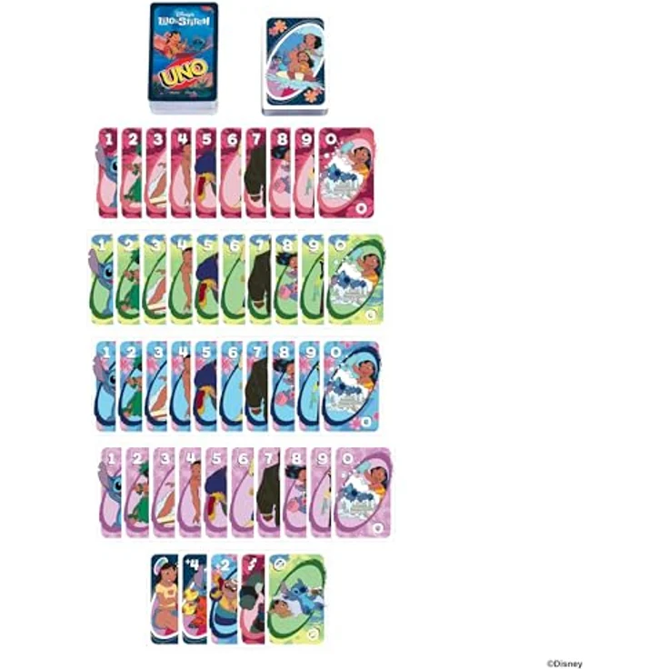 UNO Lilo & Stitch, Kartenspiel mit Disney-Charakteren und 'Ohana'-Regel, für 2-10 Spieler, ab 7 Jahren – Bild 5