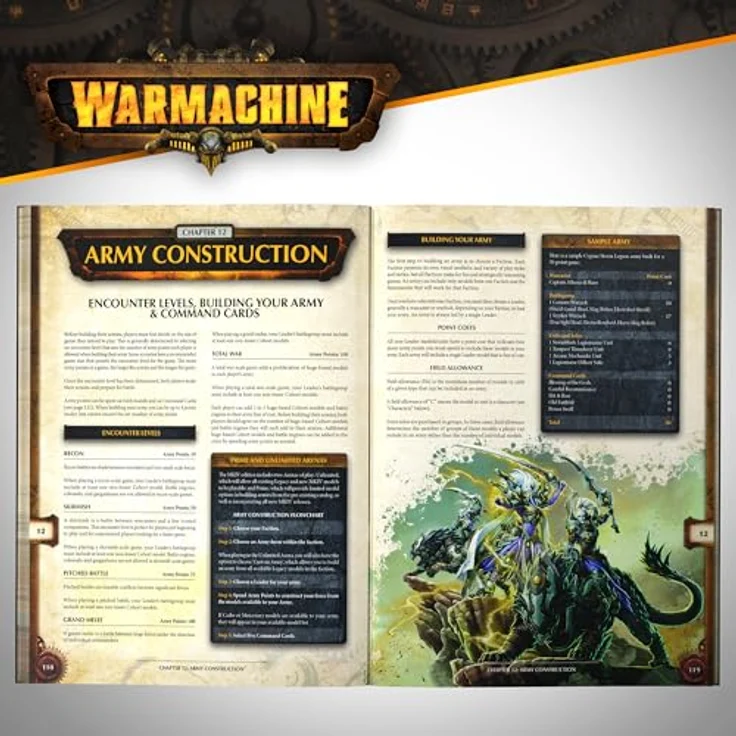 Steamforged Games Warmachine: Core Book, gebundener Leitfaden mit über 140 Seiten, Regeln und Fraktionsüberlieferungen für das Tisch-Kriegsspiel Warmachine – Bild 4