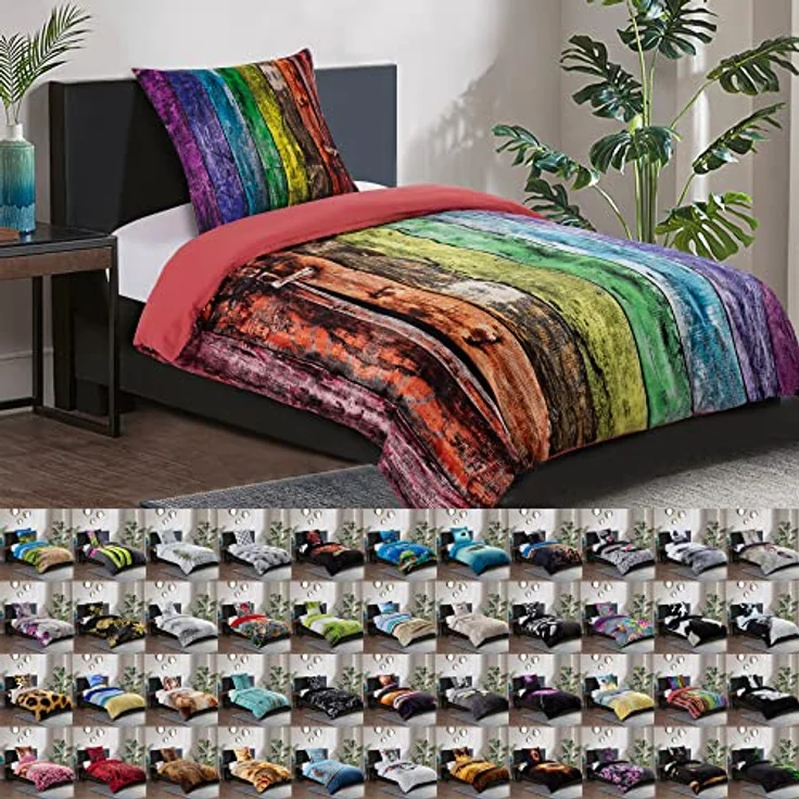 Sanilo® Bettwäsche 135x200 cm, 100% feinste Baumwolle, Rainbow, Oeko-TEX Zertifiziert – Bild 1