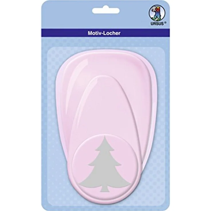 Ursus 19460025 - Motivlocher Tannenbaum, jumbo, ca. 76,2 mm, rosa - Kunststoff mit Metallspitze, praktische Abtropfschale, einfache Hebelfunktion – Bild 1