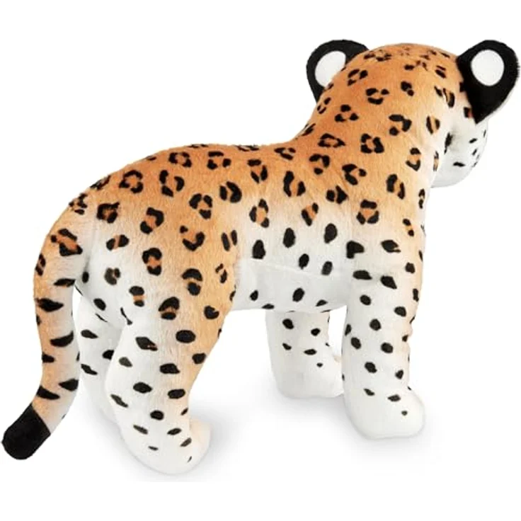 BRUBAKER Leopard Kuscheltier - 30 cm Stofftier - Baby Plüschtier Raubkatze Stehend - Kinder Plüsch Spielzeug - Braun – Bild 3