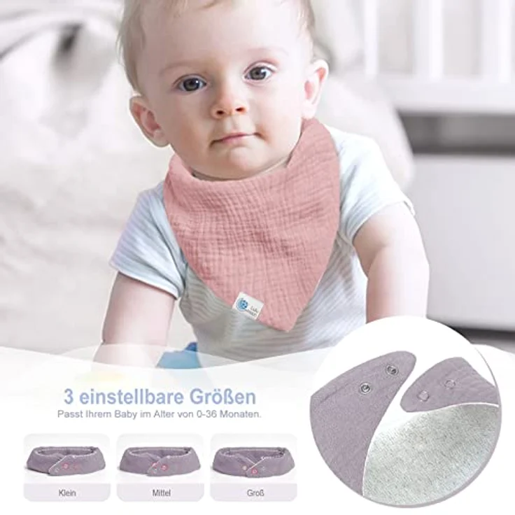 Lulu moon Lätzchen Baby Dreieckstuch Baby Musselin Halstuch Baby für Junge und Mädchen (6 Stück,Traum Einhorn) - Preisvergleich – Bild 5