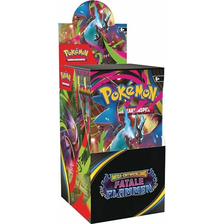 Pokémon Pokémon-Sammelkartenspiel: Boosterpack-Display Mega-Entwicklung – Fatale Flammen, 18 Boosterpacks mit verschiedenen Karten – Bild 1