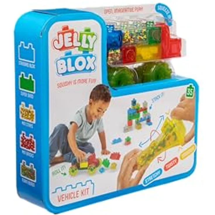 Jelly Blox Vehicle Kit, Bauspielzeug mit 35 sensorischen Bausteinen, interaktive Konstruktion für Kinder ab 2 Jahren – Bild 2