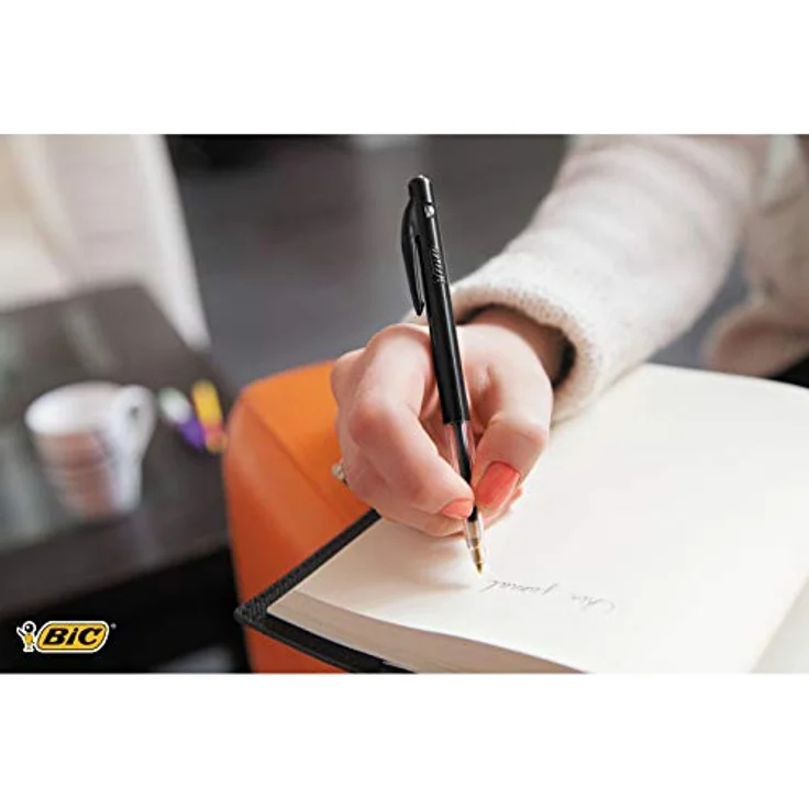 Bic M10 Kugelschreiber, 0.32 mm, Druckmechanismus, 50 Stück, Blau, Transparent – Bild 5
