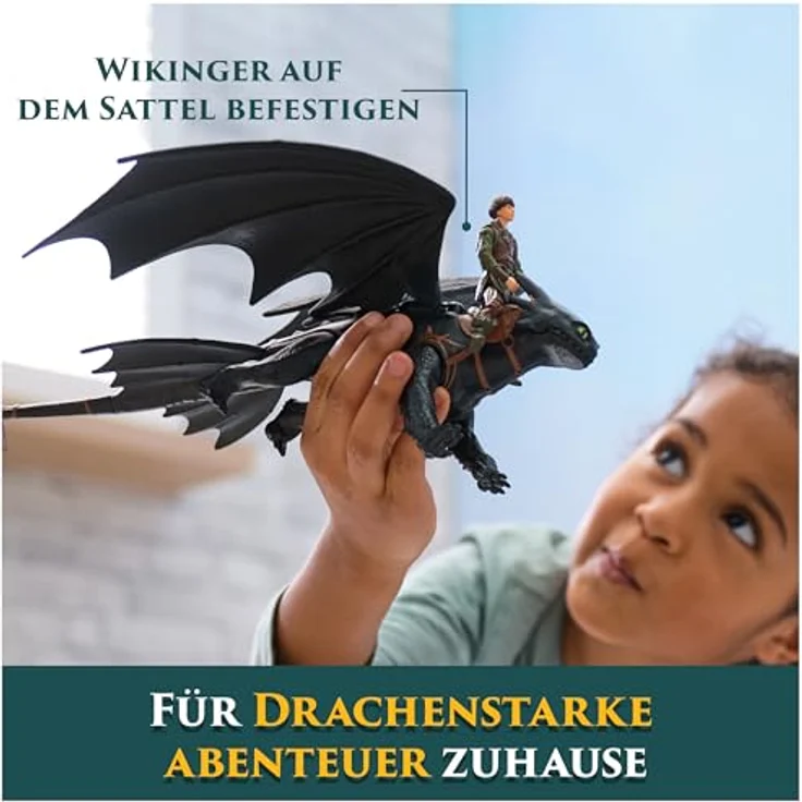 Spin Master Jak vycviit draka, Drachen- und Wikinger-Actionfiguren-Set mit 33 cm Ohnezahn und 7,5 cm Hicks, authentisches Filmdesign, bewegliche Gliedmaßen, perfekt für kreatives Spiel – Bild 6