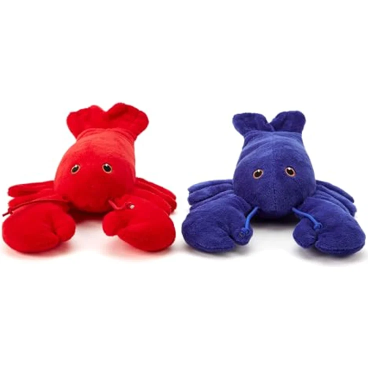 Zappi Co Hummer Plüschtierset, kuschelige Spielgefährten für Kinder (23cm), rot und blau, waschbar bei 40 Grad – Bild 1