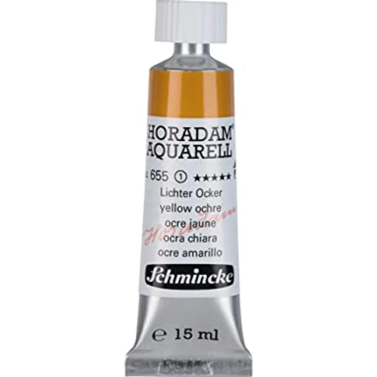 Schmincke HORADAM® AQUARELL, Künstler-Aquarellfarbe in Lichtern Ocker - 15 ml, lichtecht und hochpigmentiert – Bild 1
